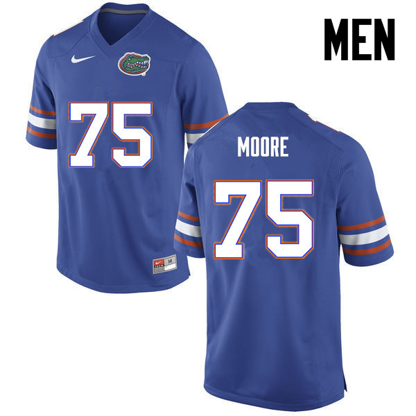 Men Florida Gators #75 TJ Moore College Football Jerseys-Blue